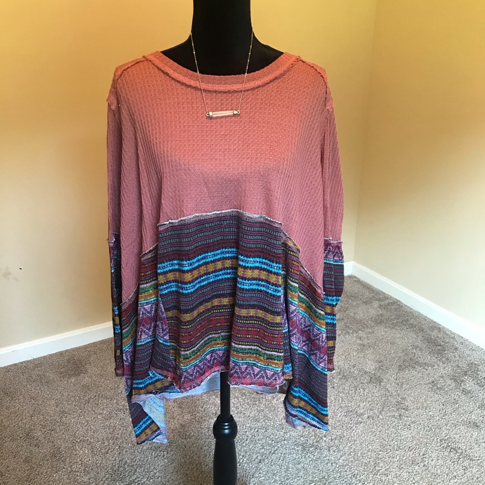 Tru Self Size 3XL Waffle Knit Top